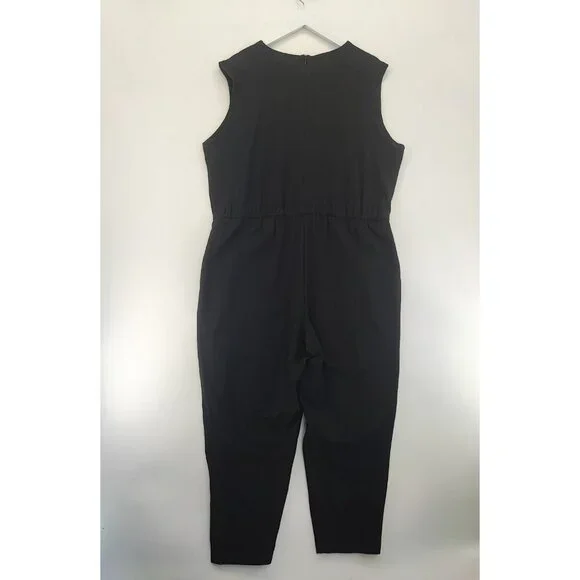 Eileen Fisher Women's Black Sleeveless Jumpsuit Size XL